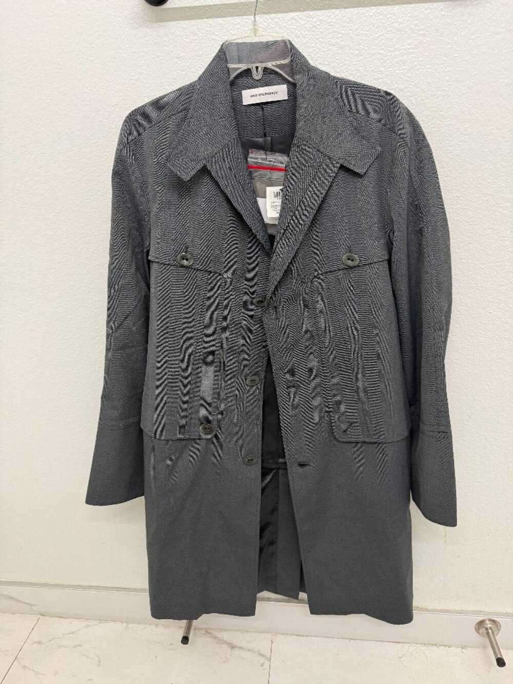 Kiko Kostadinov Brecht Coat Grey Dove Size 46 NWT